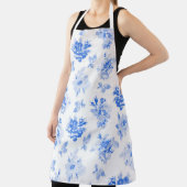 大人用大エプロン(デルフトブルーのバラ) エプロン (インサイチュ)