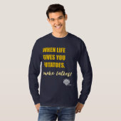 大人用長袖ハヌカシャツ - "ラトケスを作ろう" Tシャツ (正面フル)