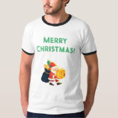 大人用XLサイズ クリスマスの願い事 プリント リンガー 可愛い Tシャツ (正面)