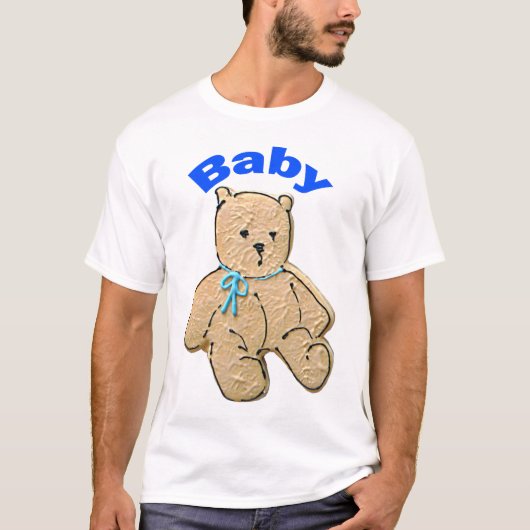 大人男の赤ちゃんベビーベア Tシャツ (正面)