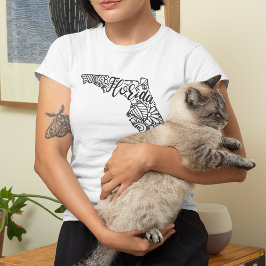 大人着色フロリダラインアートマンダラマップ Tシャツ