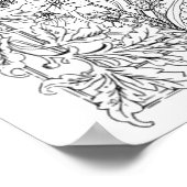 大人着色ポスタかわいらしー「孔雀アートとして」 ポスター (角)