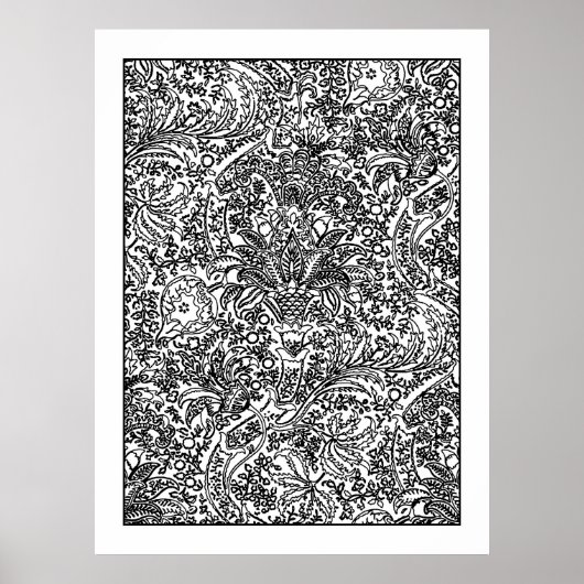 大人着色ポスターモリスインディアン模様 ポスター (正面)