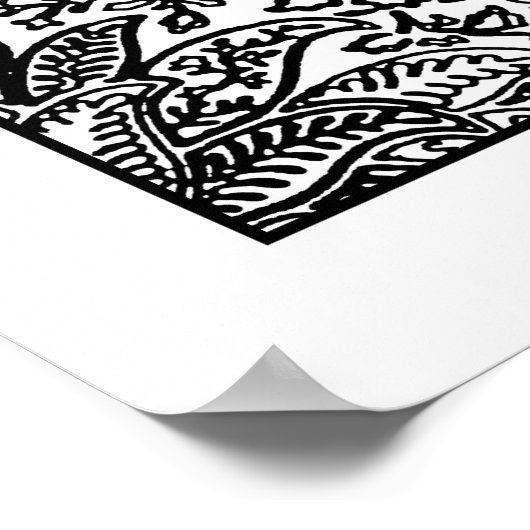 大人着色ポスターモリスインディアン模様 ポスター (角)