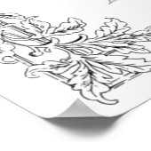 大人着色ポスター「ひまわりアートとビー」 ポスター (角)