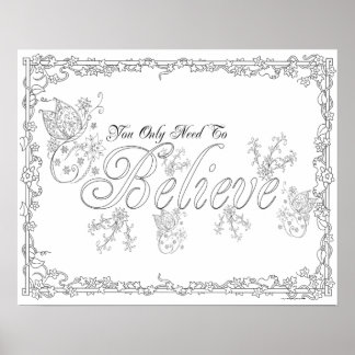 大人着色ポスター「アート信じが必要」 ポスター
