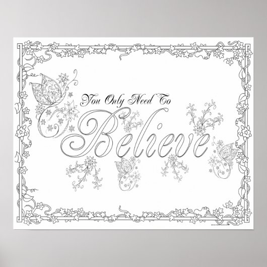 大人着色ポスター「アート信じが必要」 ポスター (正面)