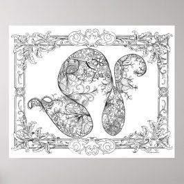 大人着色ポスター「フローラ渦巻きアート」 ポスター