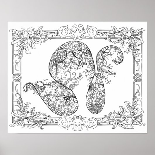 大人着色ポスター「フローラ渦巻きアート」 ポスター (正面)