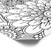 大人着色花DIYポスター（大20x28インチ） ポスター (角)