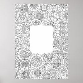 大人着色花DIYポスター（大20x28インチ） ポスター