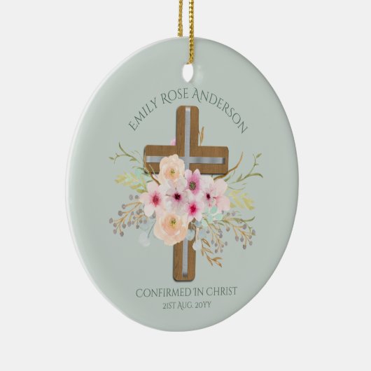 大人確認ギフト – フローラクロスパーソナライゼーション セラミックオーナメント (右)