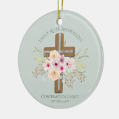 大人確認ギフト – フローラクロスパーソナライゼーション セラミックオーナメント (左)
