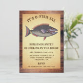 大人素朴魚釣り誕生日パーティーへの招待 招待状 (スタンド正面)
