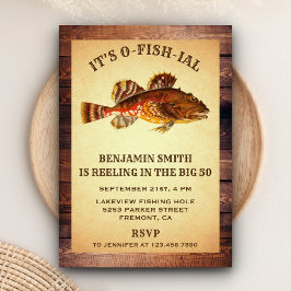 大人素朴魚釣り誕生日パーティーへの招待 招待状