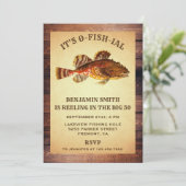 大人素朴魚釣り誕生日パーティーへの招待 招待状 (スタンド正面)