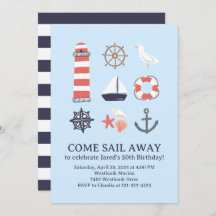 大人航海のまたは子供のための誕生日招待状