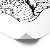 大人色彩色絵柄タコ海アート ポスター (角)