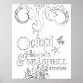 大人色彩色絵柄タコ海アート ポスター (正面)