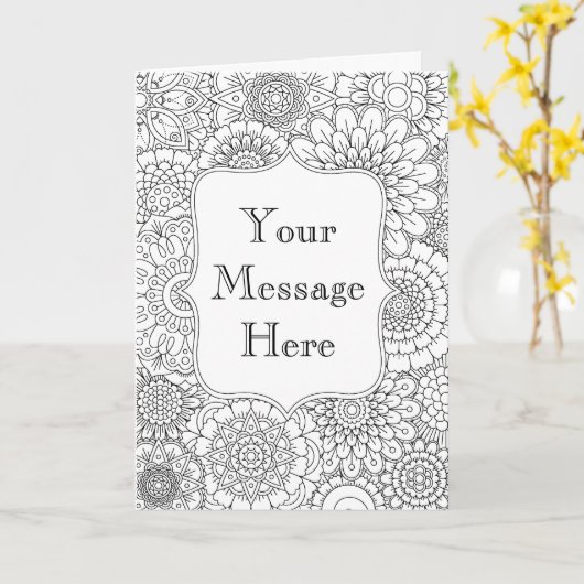 大人色絵本パーソナライズされたグリーティングカード カード (黄色い花)