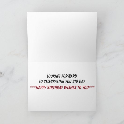 **大人誕生日の願い**かわいらしダーンおもしろい! カード (内部)