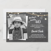 大人誕生日カスタムフォト写真シャルボード 招待状 (正面)