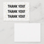 大人誕生日ブラック金ゴールドグリッターありがとう ノートカード (正面/裏面)