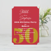 大人誕生日レッドサプライズパーティー 招待状 (スタンド正面)