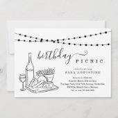 大人誕生日ワインピクニックパーティの招待状 招待状 (正面)