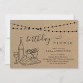 大人誕生日ワインピクニックパーティの招待状 招待状 (正面)
