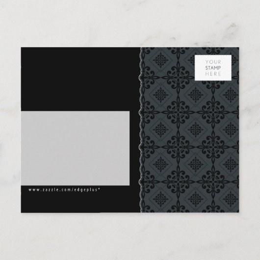 大人誕生日招待状::パターン（の模様が）ある全L3 インビテーションポストカード (裏面)