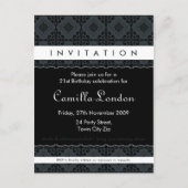 大人誕生日招待状::パターン（の模様が）ある全L3 インビテーションポストカード (正面)