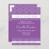 大人誕生日招待状::パターン（の模様が）ある完全L1 インビテーションポストカード (正面/裏面)