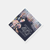 大人誕生日40thパーソナライズされたシャンパンヒール スタンダードカクテルナプキン (角)