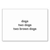 大人読向け茶色の犬のフラッシュカード テーブルナンバー (裏面)