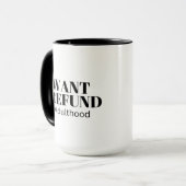 大人買いした大人の生活に払い戻しを希望 Funny Millennial マグカップ (正面左)