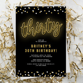 大人金ゴールドネオン30歳パーティー 招待状