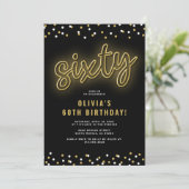 大人金ゴールドネオン60歳の誕生日パーティー 招待状 (スタンド正面)