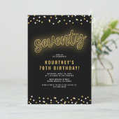 大人金ゴールドネオン70歳の誕生日パーティー 招待状 (スタンド正面)