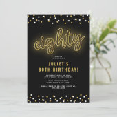 大人金ゴールドネオン80歳の誕生日パーティー 招待状 (スタンド正面)