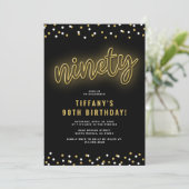 大人金ゴールドネオン90歳の誕生日パーティー 招待状 (スタンド正面)