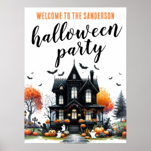 大人限定お化け屋敷ハロウィンパーティーサイン ポスター