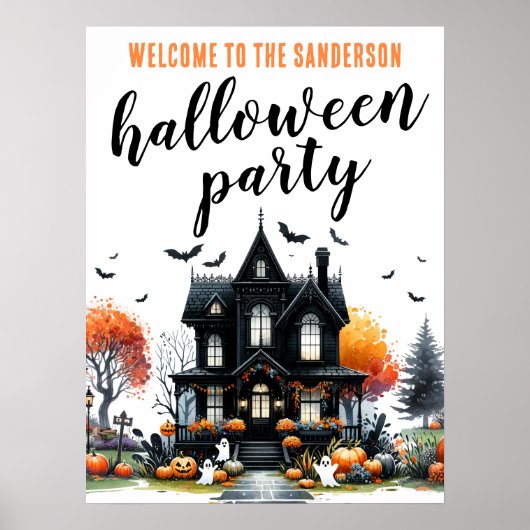 大人限定お化け屋敷ハロウィンパーティーサイン ポスター (正面)