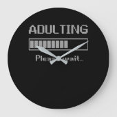 大人18誕生日ギフトアイディア18歳の広告 ラージ壁時計 (正面)