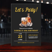大人40年ウイスキーバーボン誕生日パーティー 招待状