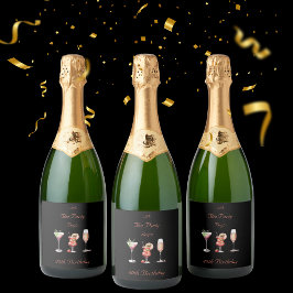 大人40歳のパーティーを始める スパークリングワインラベル