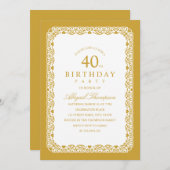 大人40歳の誕生日エレガントパーティーシンプル&クラシー 招待状 (正面/裏面)