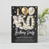 大人50歳の誕生日パーティー 招待状 (スタンド正面)