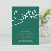 大人60歳の誕生日パーティーグリーンホワイト 招待状 (スタンド正面)