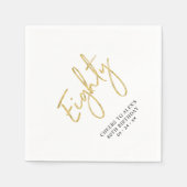 大人80歳モダン誕生日パーティーへの応援 スタンダードカクテルナプキン (正面)